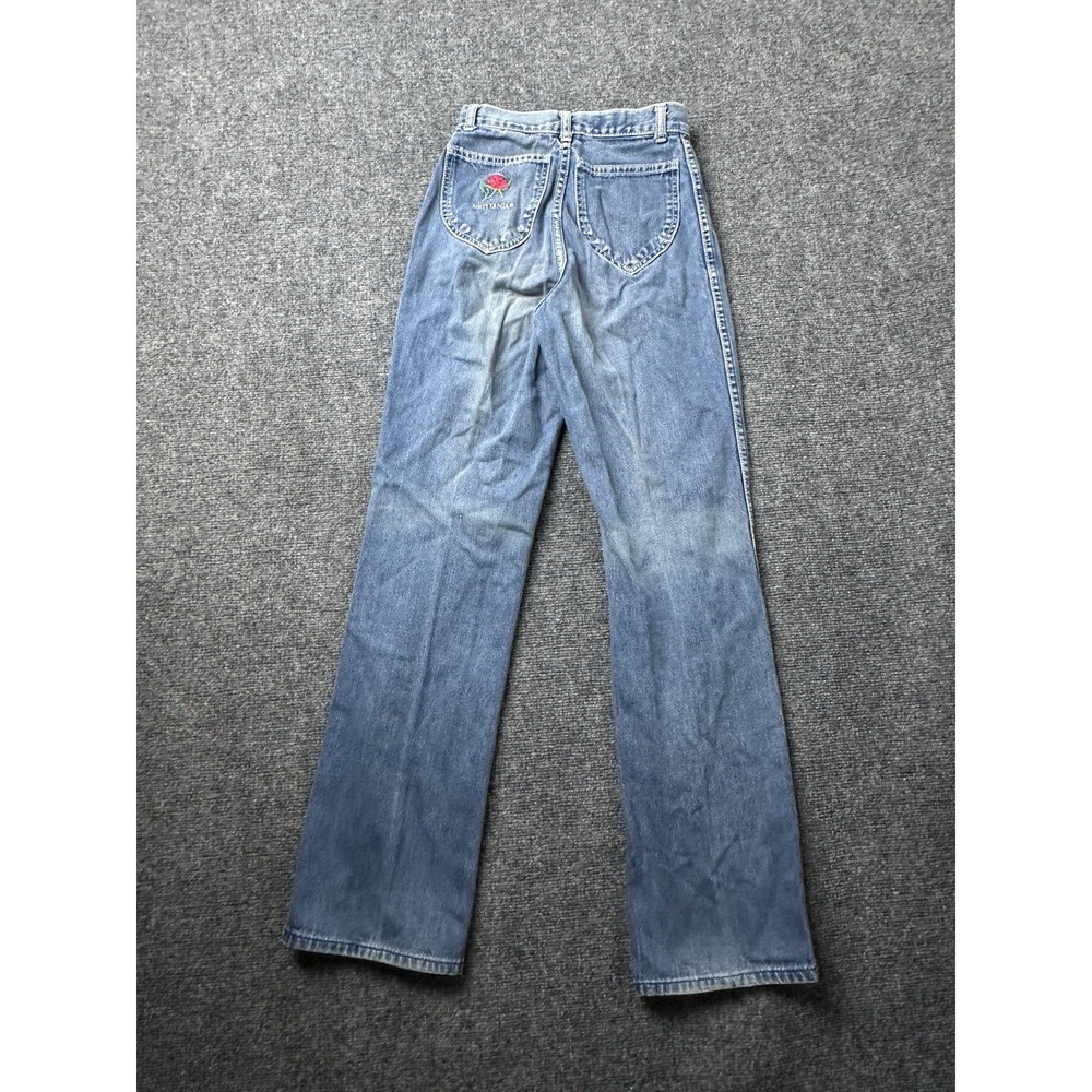 Womens Jeans 80s Brittania Rose Blue Denim Scovill Zip Straight Leg, Size 0/1
